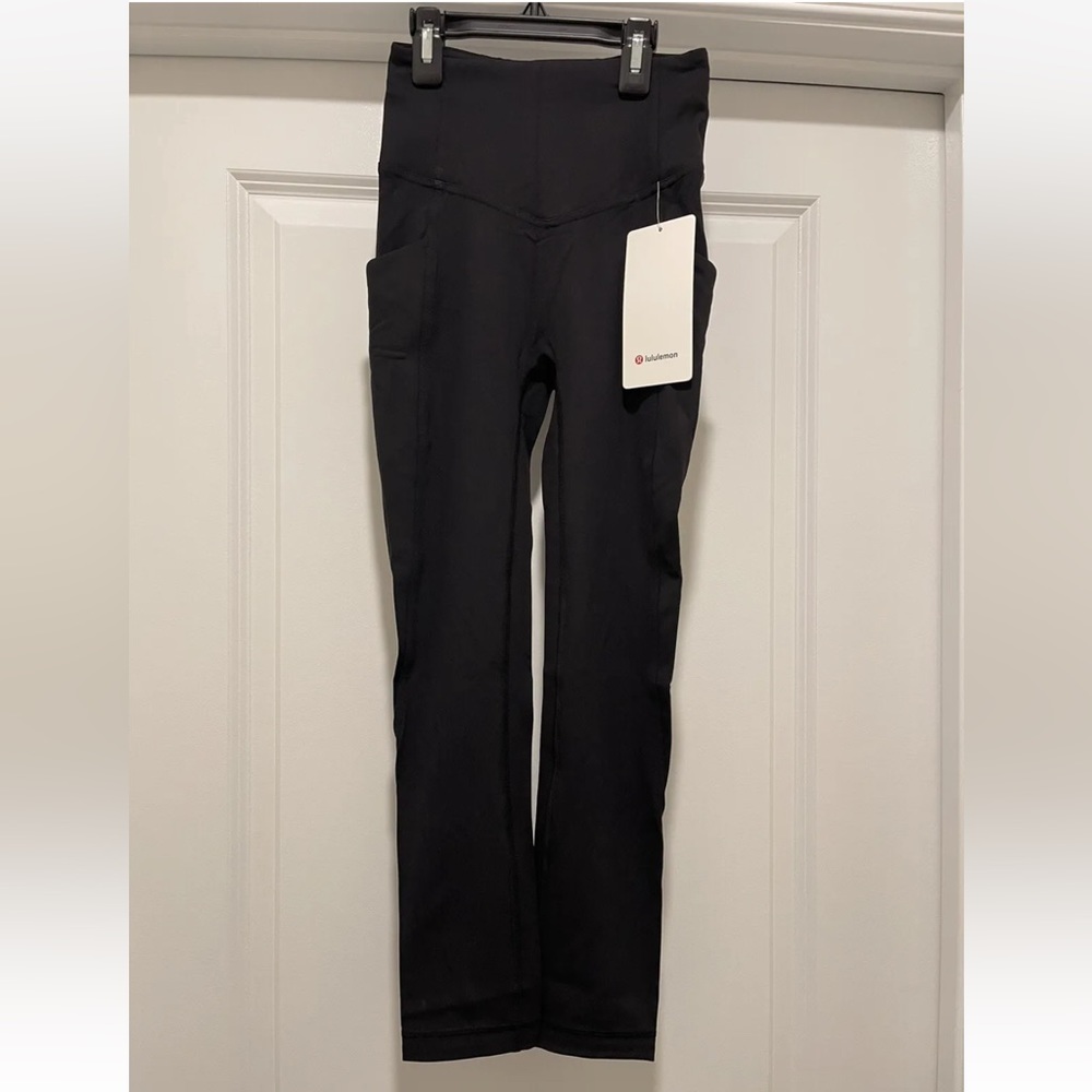 NWT Lululemon All The Right Placed HR Crop 23” Leggings Size 2 Black High Rise